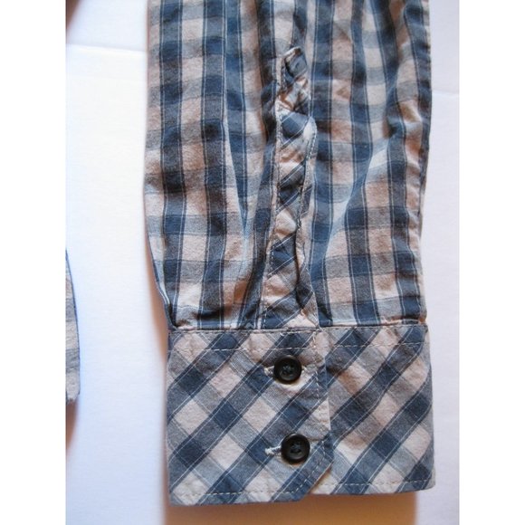 Sonoma Life + Style Blue and Tan Long Sleeve Shirt - Picture 8 of 11